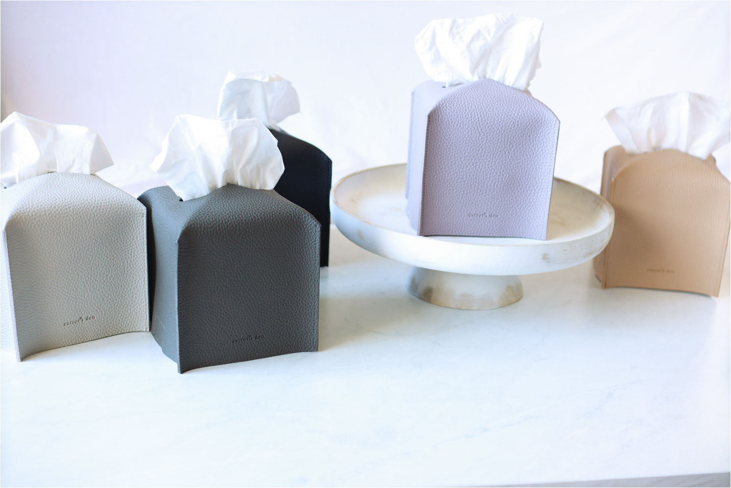 Vegan Leather Tissue Box Covers