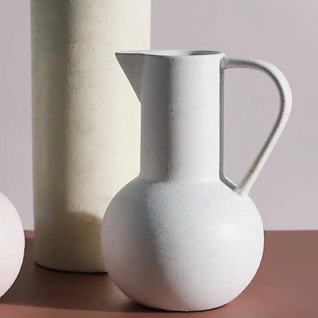 Minimalist Nordic Style Pitcher Jug Vase, White Ceramic Vase for Home Decor - Table Centerpiece, Home Decor, Wedding