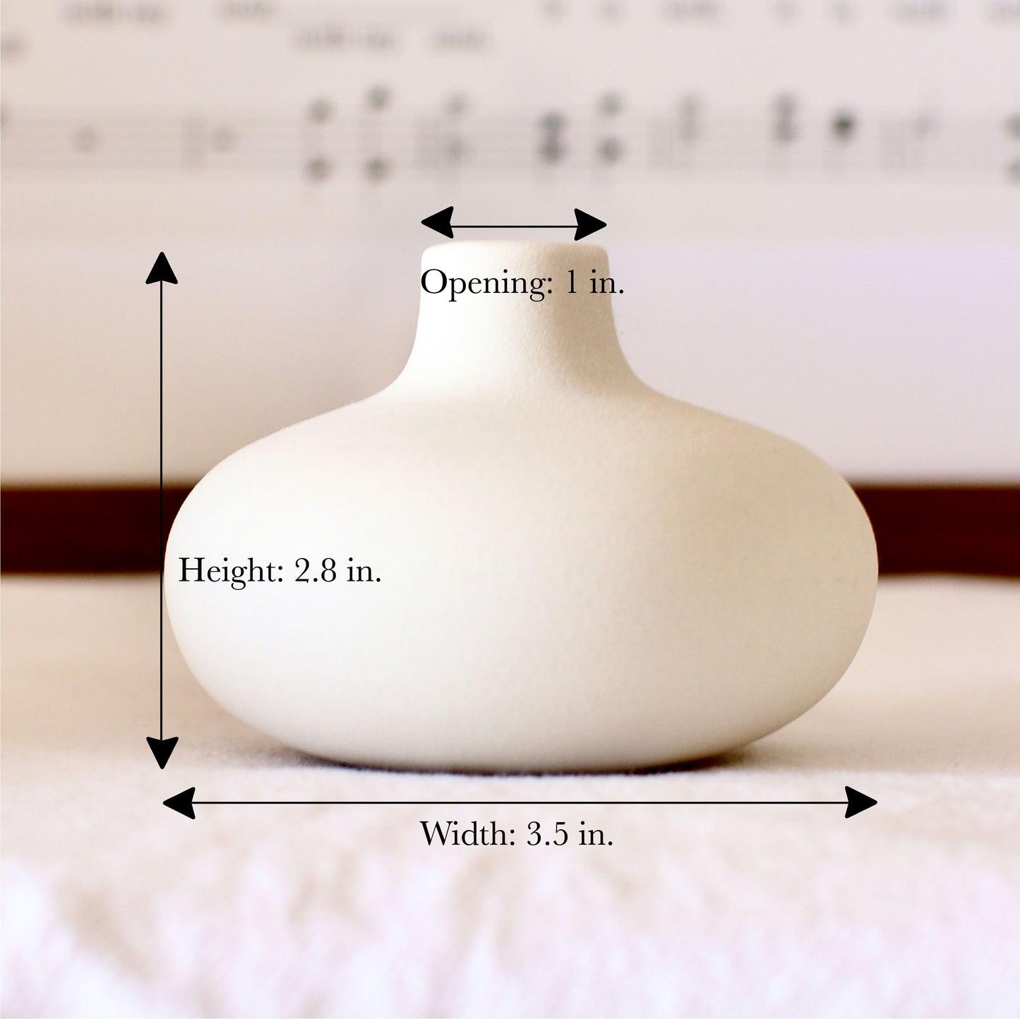 Mini Donut White Ceramic Bud Vases, Set of 6 by Carrot's Den