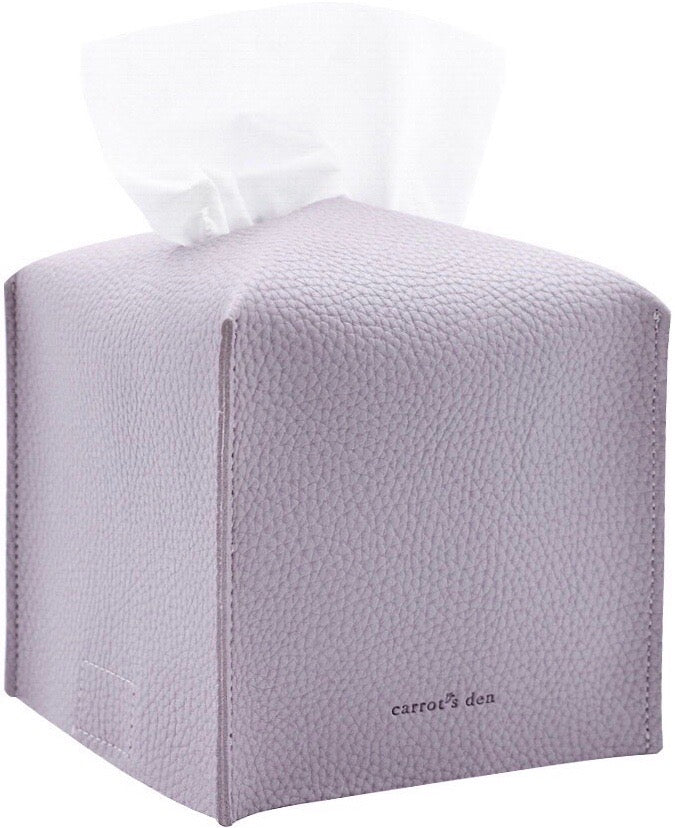 Vegan Leather Tissue Box Cover, Square, 9 Colors