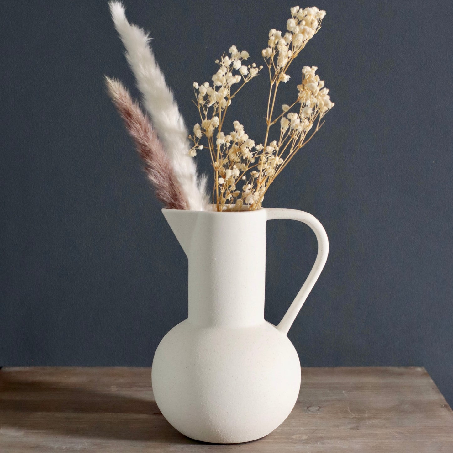 Minimalist Nordic Style Pitcher Jug Vase, White Ceramic Vase for Home Decor - Table Centerpiece, Home Decor, Wedding