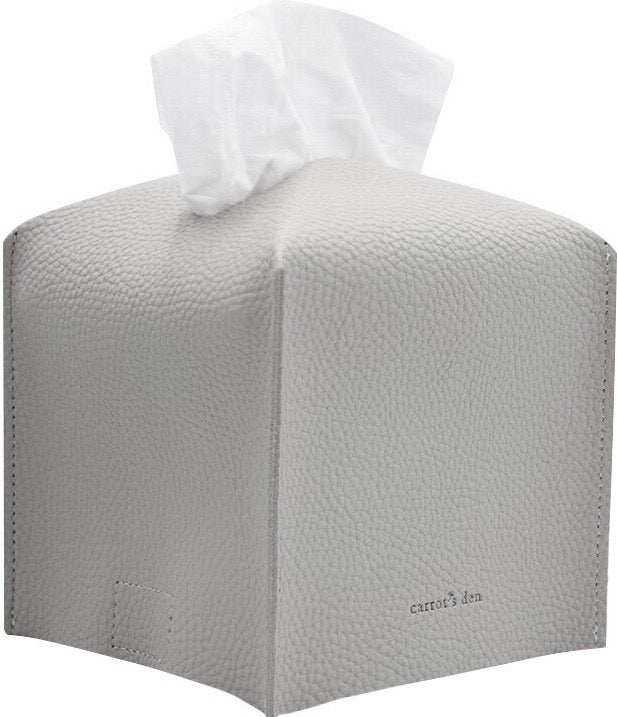 Vegan Leather Tissue Box Cover, Square, 9 Colors