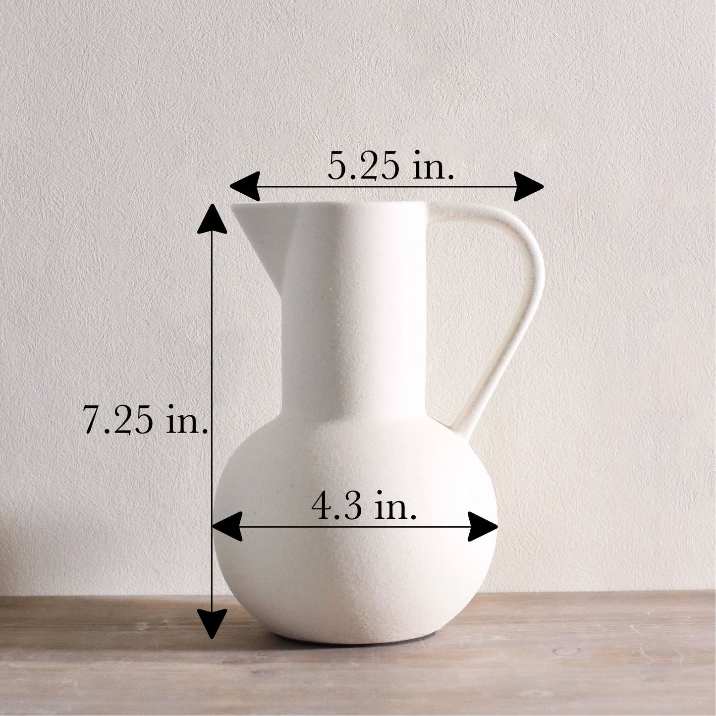 Minimalist Nordic Style Pitcher Jug Vase, White Ceramic Vase for Home Decor - Table Centerpiece, Home Decor, Wedding
